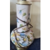Image 3 : Pair of Ceramic Lamps w/ Floral Pattern and Metal Base 25 T (To Top of Finial)