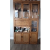 Image 2 : Vintage Solid Wood & Glass China Cabinet   45"x 16" x78"tall
