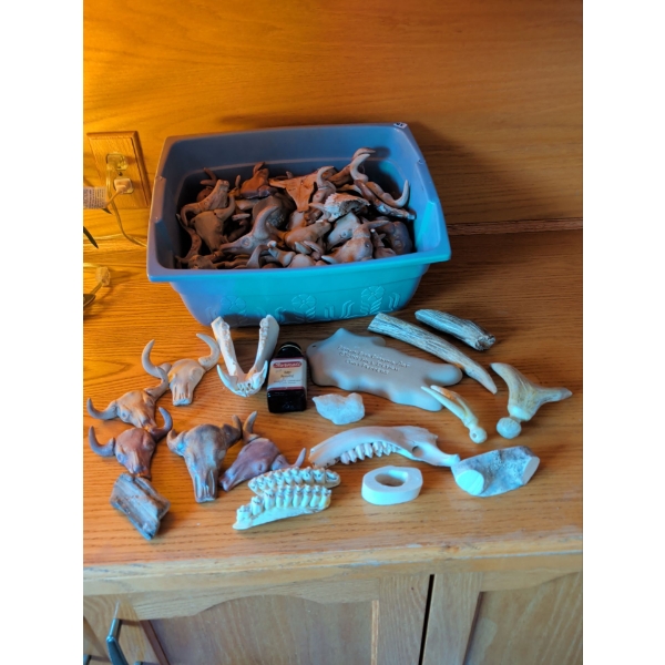 Country Craft Kit - Pottery Steer Heads Teeth Bone Antlers & More