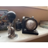 Image 3 : Antique sailor sculpture, pinhole, camera, collector tins, globe bookends, vintage bike-horn and an 