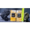 Image 13 : Hand Carved Yellow Marble Bookends & Black Obsidian Aztec Sculptures 
