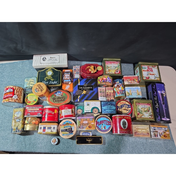 Antique tea and candy tins