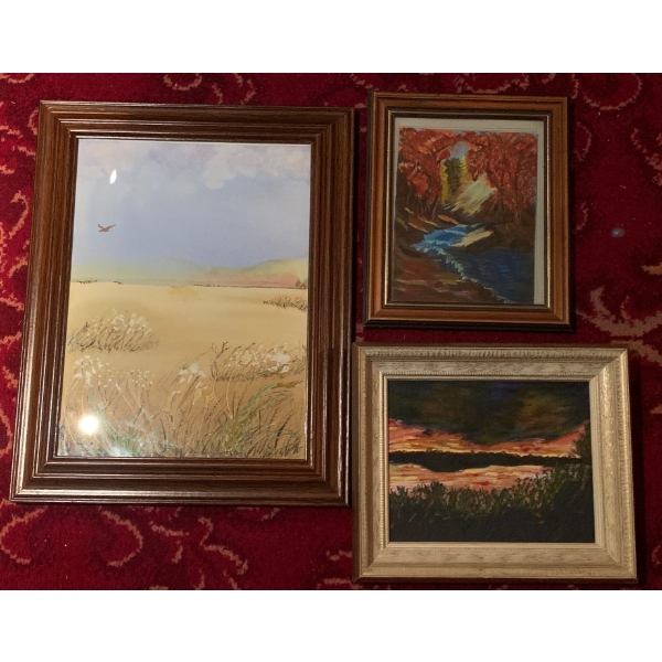 Local Original Oil on Board Paintings Plus Watercolor, Nature Themed - Largest 20x16