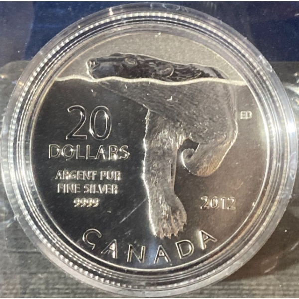 2012 99.9% Silver $20 Commemorative Coin, 7.9 grams