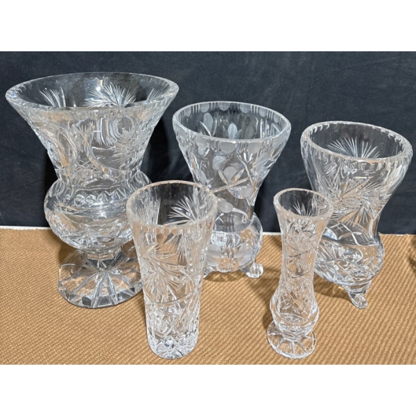 Crystal Vase Collection - Pedestal Footed & More 11T