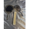 Image 2 : Three-Piece Silver-Tone Vanity Set with Mirror, Brush, and Comb