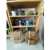 Image 2 : glassware shelving units ceramic cups, cutting boards, tea pots