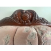 Image 5 : Art Nouveau Mahogany Couch With Carved Floral Accents 79 x 29 x 39H