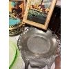 Image 4 : Vintage pewter bowl, Vintage Federal Depression Glass Gold Madrid Oval Platter Serving Plate 11", 2 