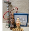 Image 1 : Hookah + Silver Plated Steel Fruit Bowl + 2 Hand Carved Wooden Collectables