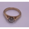 Image 1 : One Lady's Solitaire Diamond Ring 14K YG, Weighs 3.4g 
