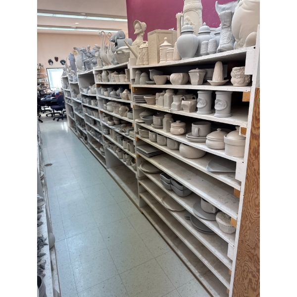  big wooden shelf 291 inches long 68 1/2 inches tall, depth, 16 inches