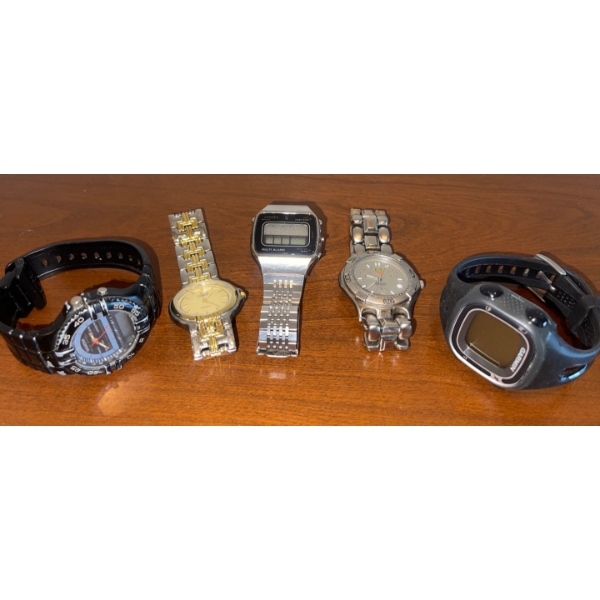 Assorted Men's Watches  Faux TAG, Citizen, Faux Cartier, Garmin, & More