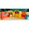Image 1 : Vintage Lunch kit lot Transformers, Sesame Street, Barbie and the Popples 