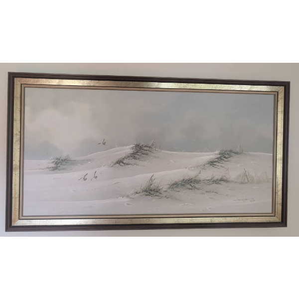 Framed Winter Landscape Painting Signed by Artist W. Kent Young
