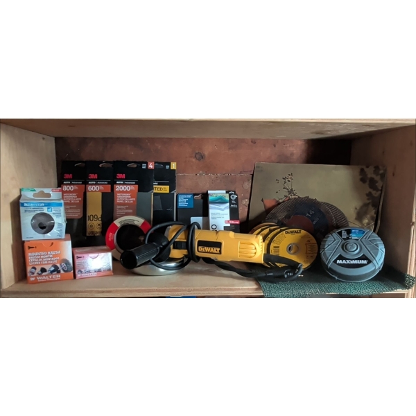Grind & Sand Pack Dewalt 4 1/2" Angle Grinder w/ Assorted New Grinding Disks Sandpaper Packs & mroe