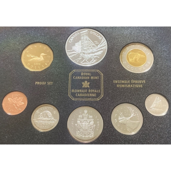 2003 Proof Set With Fine Silver Dollar 92.5% Silver 50.45 Grams 