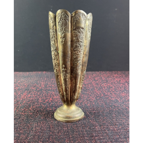 18th Century Arabic Brass Cup with Engraved Floral Motifs