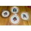Image 1 : Four Needlepoint Indigenous Character Wall Hangings  11" diameter 