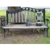Image 1 : Metal and Wood Park Bench With Owl Statues Accentuation