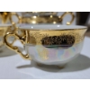 Image 6 : Vintage Europen Gold Plated Tea Set: Teapot 7 T, Mini Cups, Saucers 4.5" Diameter, Sugar Bowl 