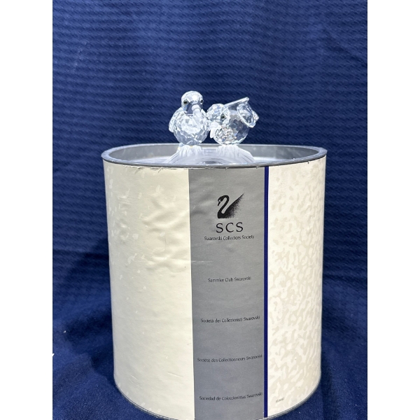 Swarovski Crystal Turtle Doves 3H with Original Box