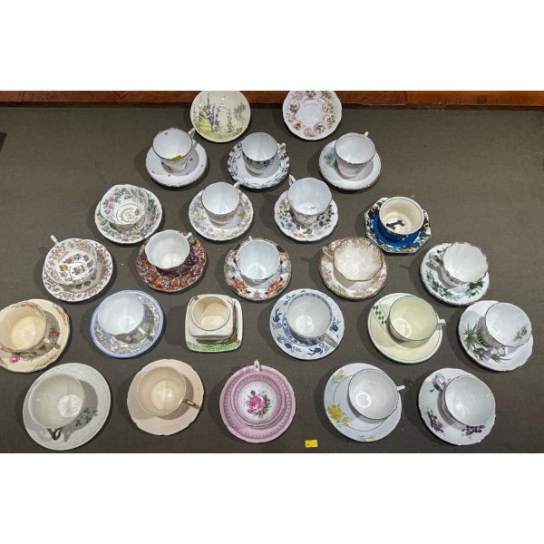 Set of Various Tea Cups - Royal Albert, Paragon, Salisbury and more! One Cup is Broken 