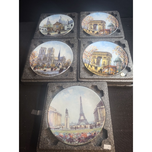 Collection of Plates Including: "La Tour Eiffel"