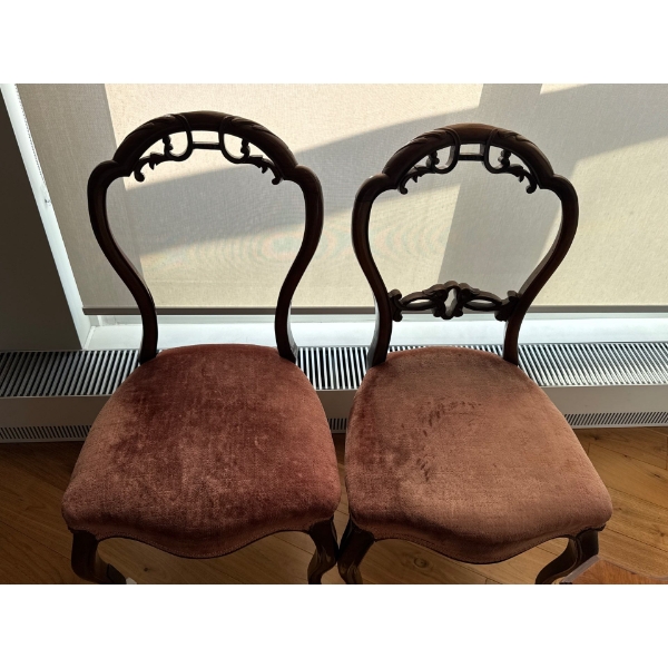 Antique Upholstered Chairs (2) 17x17x35