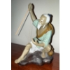 Image 2 : Porcelain Mudman Figurine - Shiwan Fisherman 8"Tall