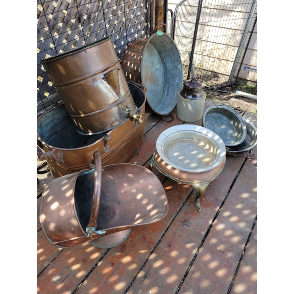 Antique Copper Collection 8 Pieces 