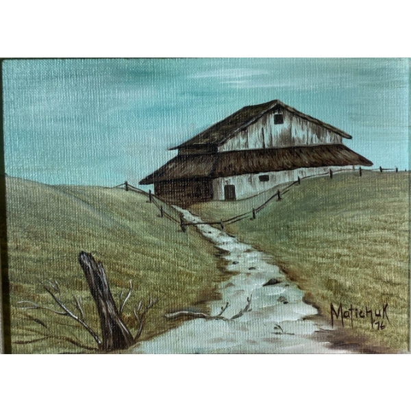 Hand Painted Canvas Landscape Art , Artist Signed Matichuk '76