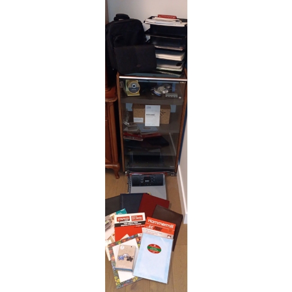 Office Supply Lot w/ Cabinet  21"w x 16"d x 28"tall