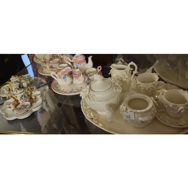Miniature Tea Sets, Pieces 5 T Beige Set Approximately
