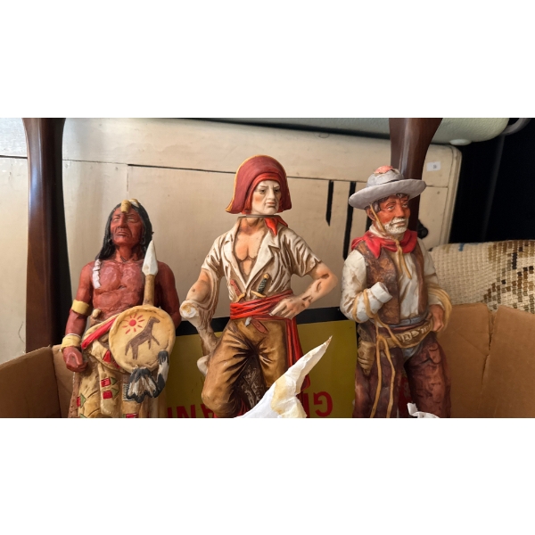 3 Vintage Decanters, The Indian Buffalo Hunter, The Cowboy