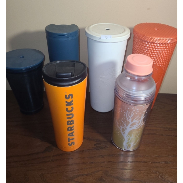 Assorted Starbucks To-Go Cups, Various Sizes
