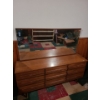 Vintage Dresser with 9 Drawers and Attached Mirror 60 T, 37 L, 17 W
