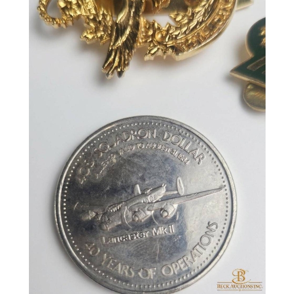 Military Pins, Patches, Coins, and Ephemera Collection
