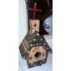 Image 2 : Decorative Home Lot: Metal Bird Figures, Birdhouse, Oil Lamp, Painted Window