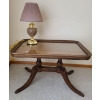 Image 1 : Wooden Side Table w/ Lovely Vintage Lamp - Table is 28W, 18D, 17T 