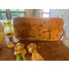 Image 4 : Oak Wood Clock with Rooster Glass Canisters x3, Oil Lamp With Yellow Glass, 4 Spice Shakers With Sta