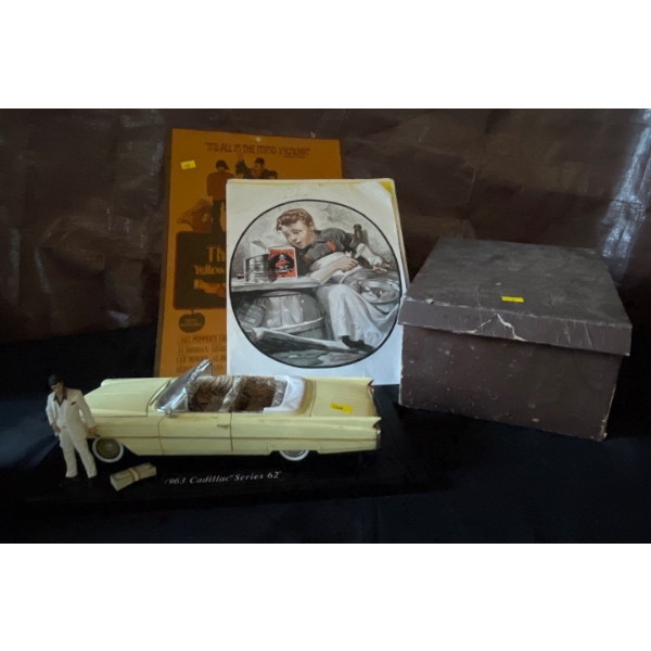 Scarface Collectable Cadillac w/ Assorted 8 Track Cassettes & More