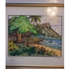 Image 4 : Gordon Miller Eagle Print 13.5 X 11 and Diamond Head Waikiki Drawing 14.5 X 11.5, Framed Under Glass