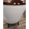 Image 5 : Upholstered Beige Chair w/ Carved Wood Detail 27 W, 26 D, 44 T 