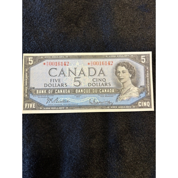  1954 $6 Asterix note uncirculated *R/C0016142 Beattie/ Rasminsky 