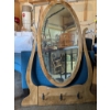 Image 2 : Wooden Oval Swivel Mirror with Hooks and Drawer