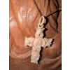 Image 3 : Religious Reads w/ 3D Carved Praying Hand Plaque & Unique Bone Cross Necklace 