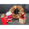 Image 1 : Festive Vibes! - Piano Playing Santa, Teddy in the Box and Rustic Pinecone Wreath