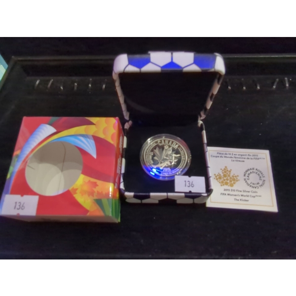 RCM 2015 FIFA Women's World Cup "The Kicker" Fine Silver 99.99 Coin 15.87g