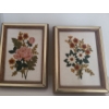 Image 7 : Paintings Artist R.Edgar 17 x 15 and 21 x 17 (Paint Showing Cracking), Threadwork Flowers 6 x 8